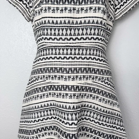 NWT Banana Republic striped jacquard woven fringe fit and flare dress 8 - Picture 6 of 12